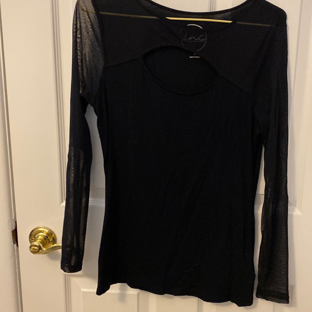 INC top with sheer sleeves
